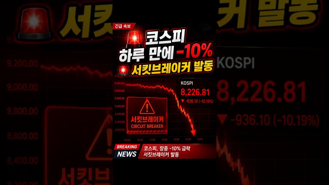 검은 화요일… 코스피 하루 만에 -10%