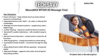 MassaMAX MT339 4D Massage Chair Review – AI Smart Full Body Recliner
