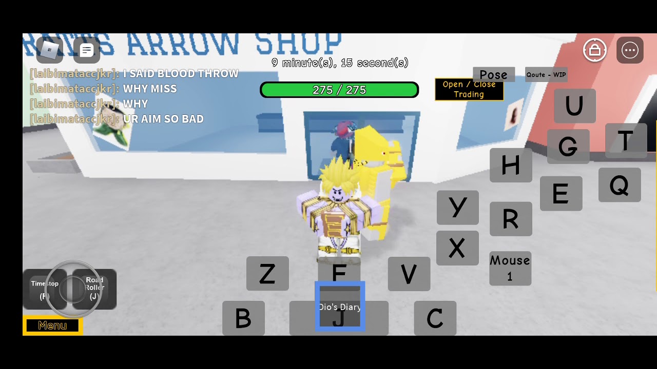 Using Dio Diary in the world roblox in another time sonicme2020