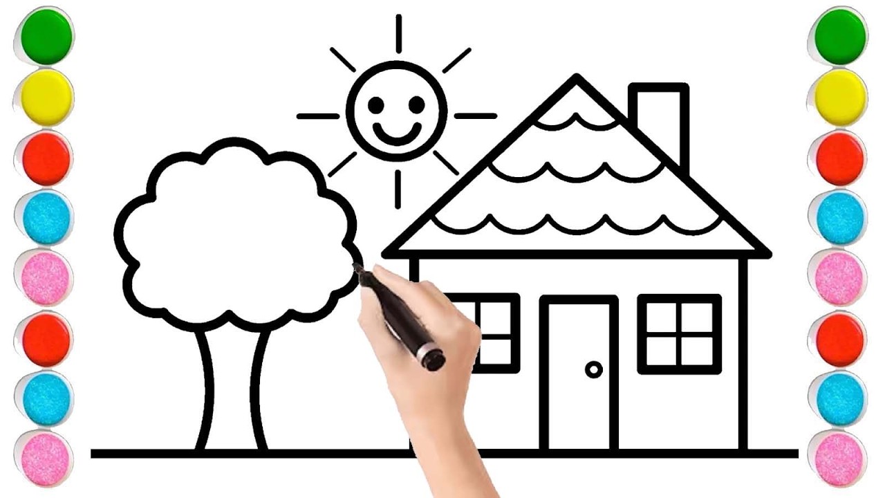 How To Draw a House Easy // House Drawing Tutorial For Kids //