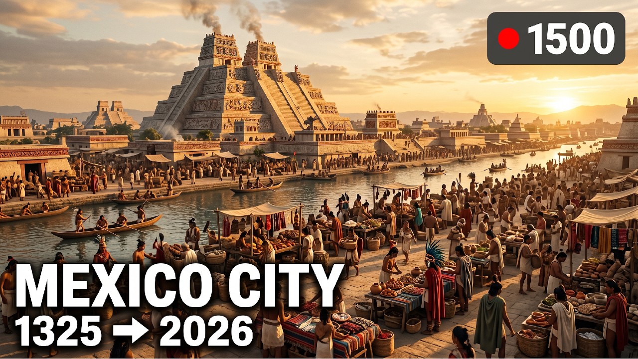 Evolution of Mexico City: 1325 – 2026 (Fixed-Camera AI Timelapse)