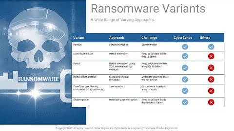 Ransomware Challenges with Index Engines CyberSense
