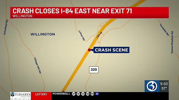 Part of I-84 shut down for serious car crash