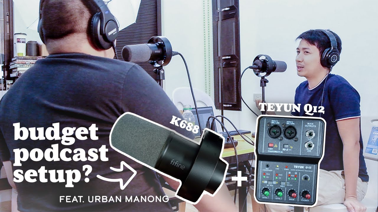 Real World Fifine K688 Podcast Setup with Teyun Q12 (Shure SM7b