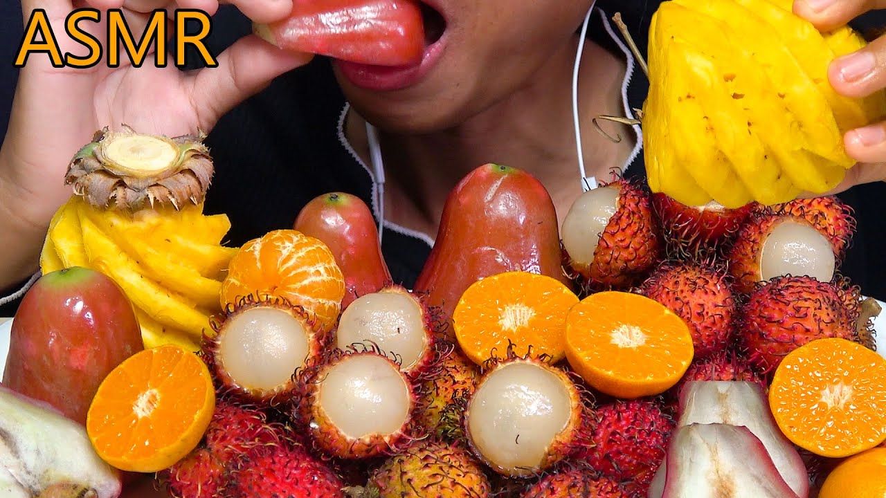 Asmr Colorful Fruit Plattermost Popular Fruit For Asmr과일 먹방 Eating Sounds No Talking Youtube