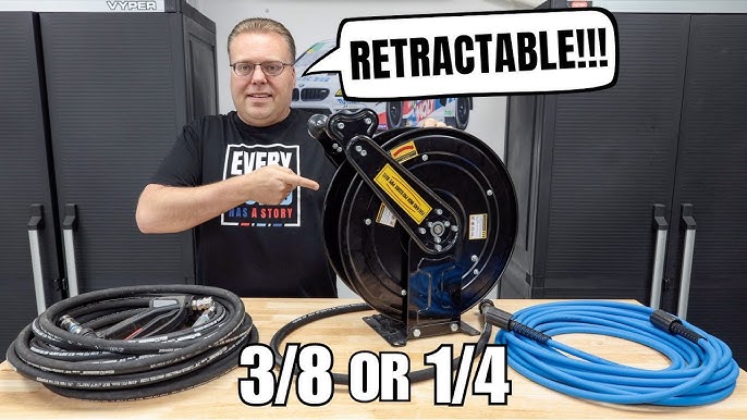 How to convert a retractable air hose reel over to a retractable pressure  washer reel 