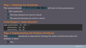 How to Check if Two Elements of Nested Lists Are at the Same Index in Prolog