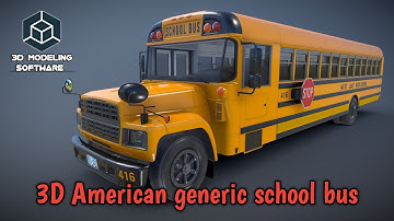 3D American generic school bus model #uzecomaster