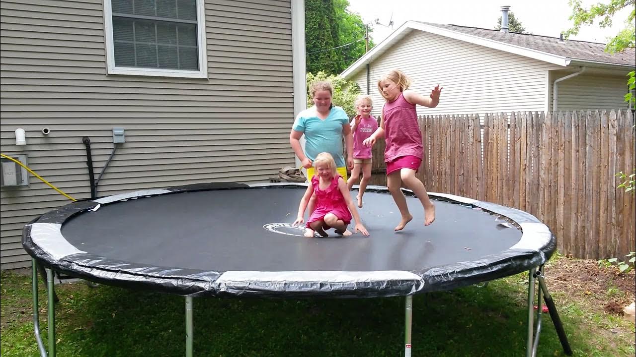 This was when me and my three cousins we're playing on the trampoline f ...