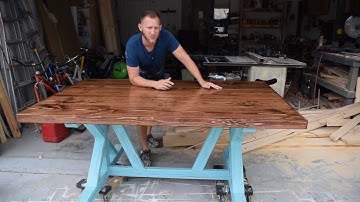 How to build a Farmhouse Table - trestle style X frame - DIY