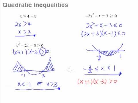 11. Quadratic Inequalities - How to solve quadratic 