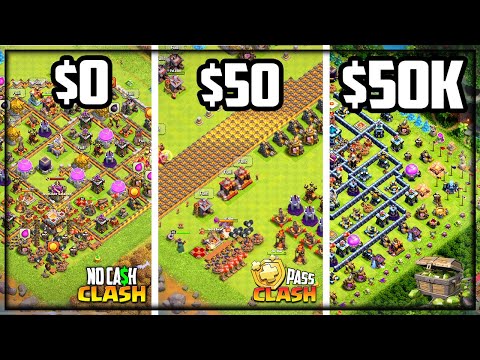 Video $0 vs. $50 vs. $50,000 Clash of Clans Accounts! #44 - youtube
