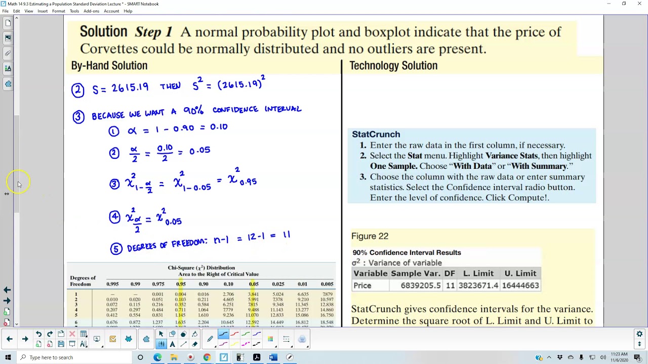 Math 14 9.3 Example 2 Construct Confidence Interval for Population ...