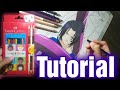 Como colorir - Sasuke marca da maldição, com ecolapis faber castell