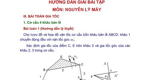 Tóm tắt lý thuyết Nguyên lý máy | Bài toán gia tốc B1