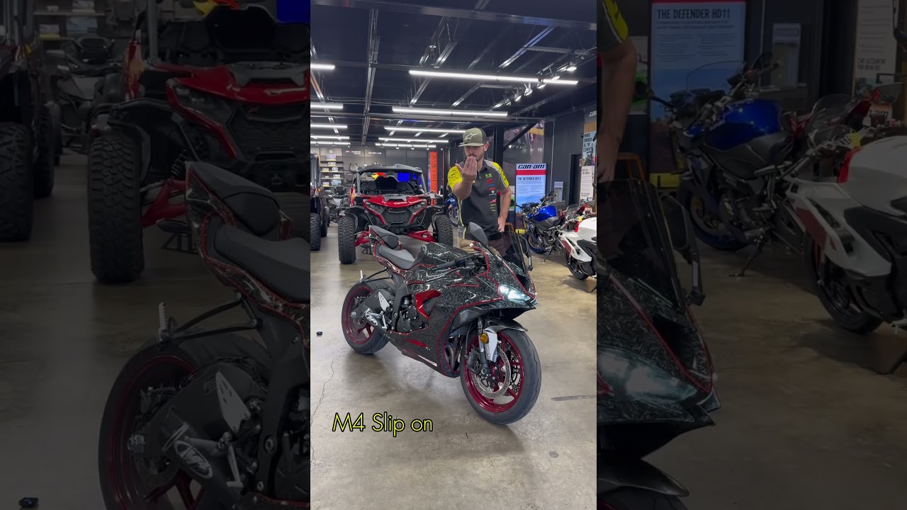 ZX-6R stock vs M4 slip on ! #zx6r - YouTube