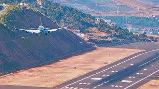 Afternoon CROSSWIND Landings And Takeoff At Madeira Airport Afternoon CROSSWIND Landings And Takeoff At Madeira Airport