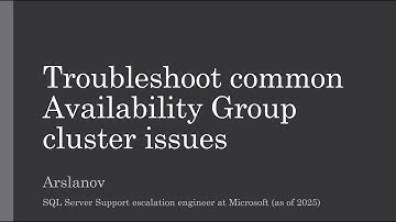 Troubleshoot common Availability Group cluster issues