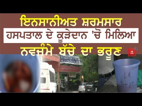 Jalandhar Civil Hospital ਦੇ ਕੂੜੇਦਾਨ `ਚੋਂ ਮਿਲਿਆ ਨਵਜੰਮੇ ਬੱਚੇ ਦਾ ਭਰੂਣ