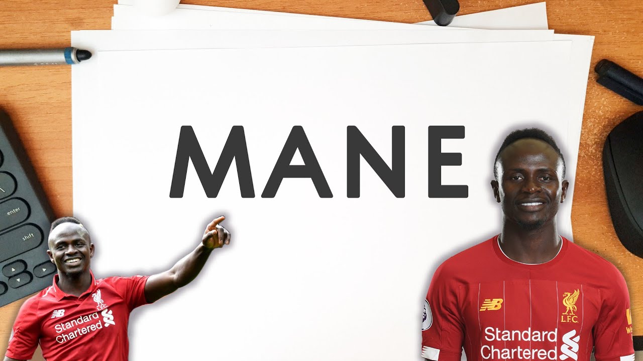 How to draw Sadio Mane from the word MANE - YouTube