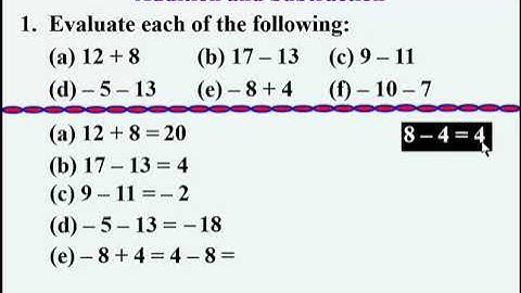 Directed Numbers: Addition and Subtraction (Lesson 1)