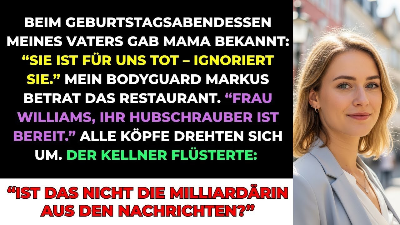 Bei Papas Geburtstag Sagte Mama ＂Sie Ist Für Uns Tot＂ – Dann Kam Mein Bodyguard Hinein...
