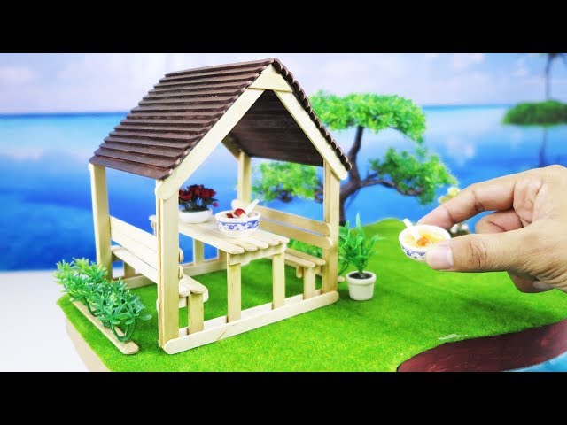 Amazing Build Cute Gazebo From Popsicle Sticks! Satisfying Mini Crafts 
