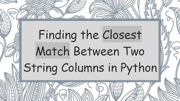 Finding the Closest Match Between Two String Columns in Python