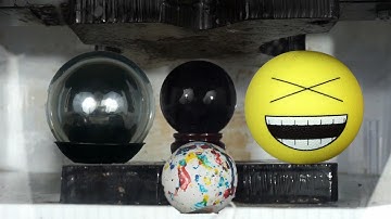 Exploding Balls Compilation | Obsidian | Fushigi | Jaw Breaker | Emoji |Crushed By Hydraulic Press