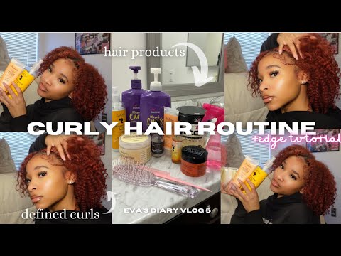 CURLY HAIR ROUTINE: defined curls, my top products + edge tutorial