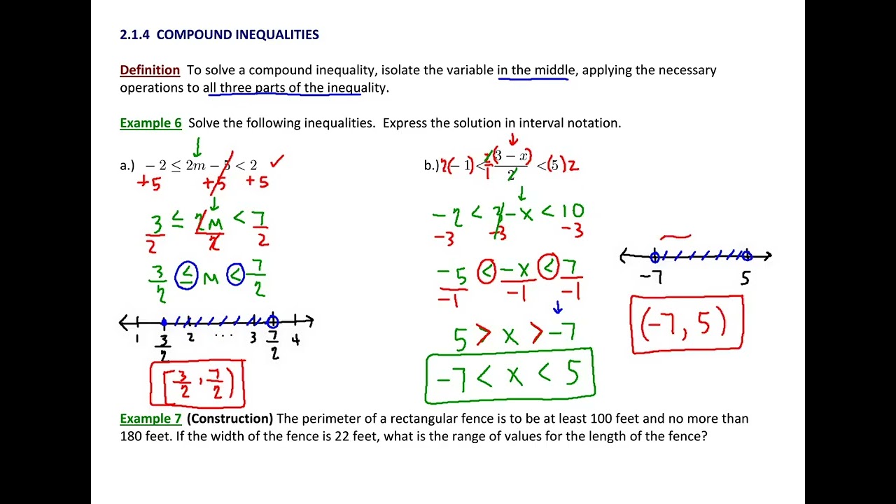 2.1.4 Compound Inequalities
