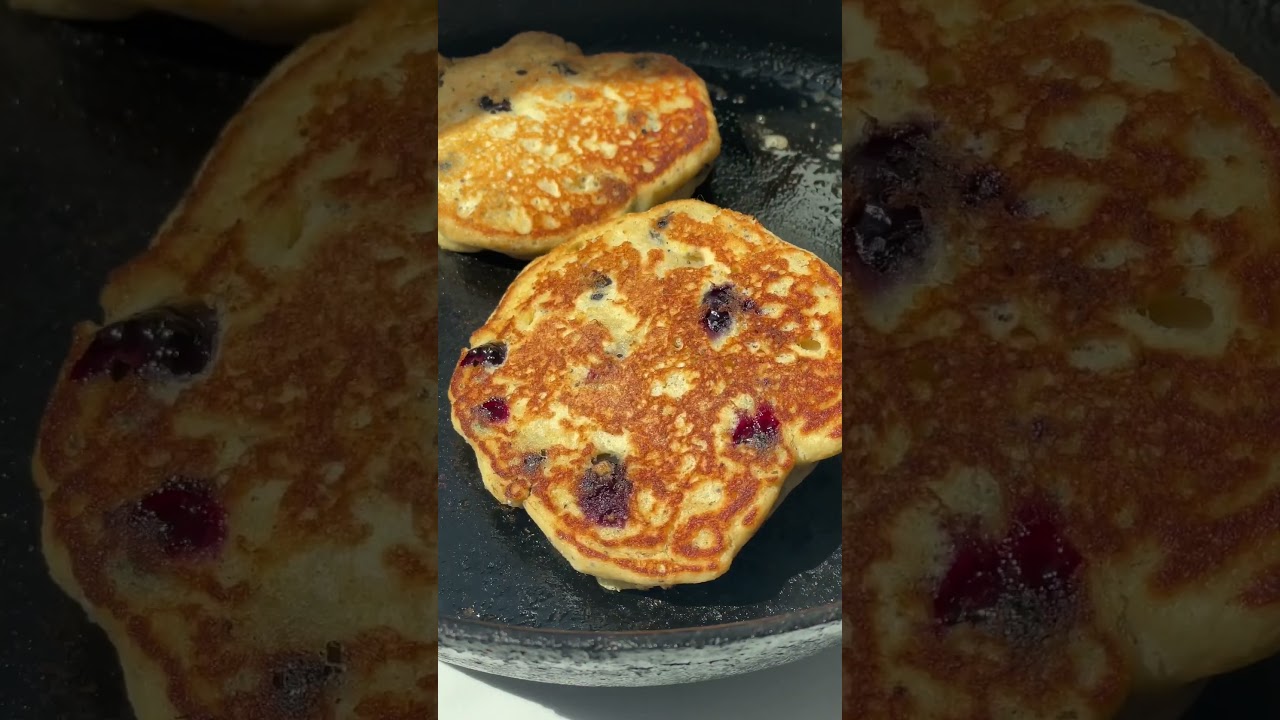 The Fluffiest Lemon Blueberry Poppy Seed Pancakes (high-protein & gluten-free!)