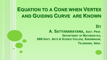 Equation of a Cone When Vertex and Guiding Curve is Known