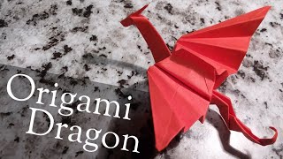 How to make an easy origami paper dragon | flying dragon | simple origami dragon.