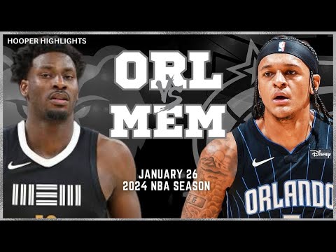 Memphis Grizzlies vs Orlando Magic Full Game Highlights | Jan 26 | 2024 NBA Season