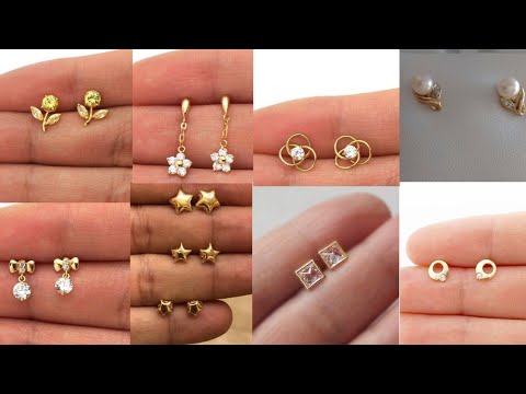 Stud Gold Earrings Designs || Daily Wear & Simple Earrings Design | Simple  earring designs, Simple earrings, Gold earrings designs