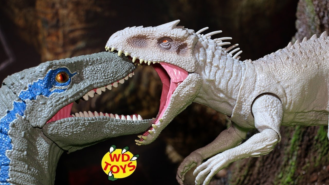 New Jurassic World Super Colossal Velociraptor Blue Unboxing Fallen Kingdom Dino Rivals Mattel Youtube
