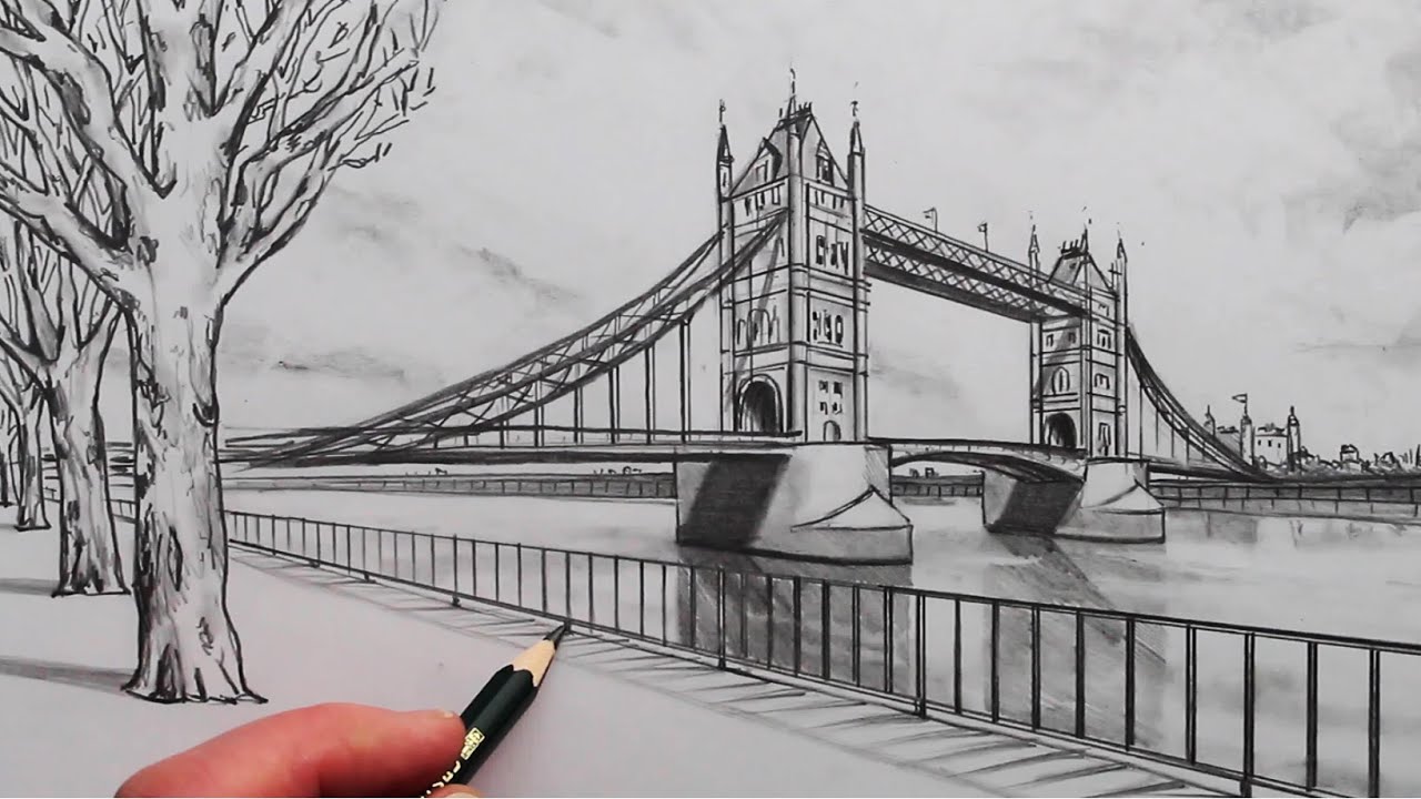 Tower Bridge, Drawing by Lera Ryazanceva | Artmajeur