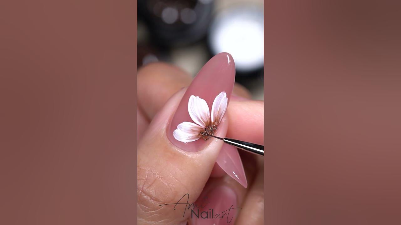 FLOWER NAILART SIMPLE DESIGN SHORT #Shorts #nail #nails #nailart #nailarts
