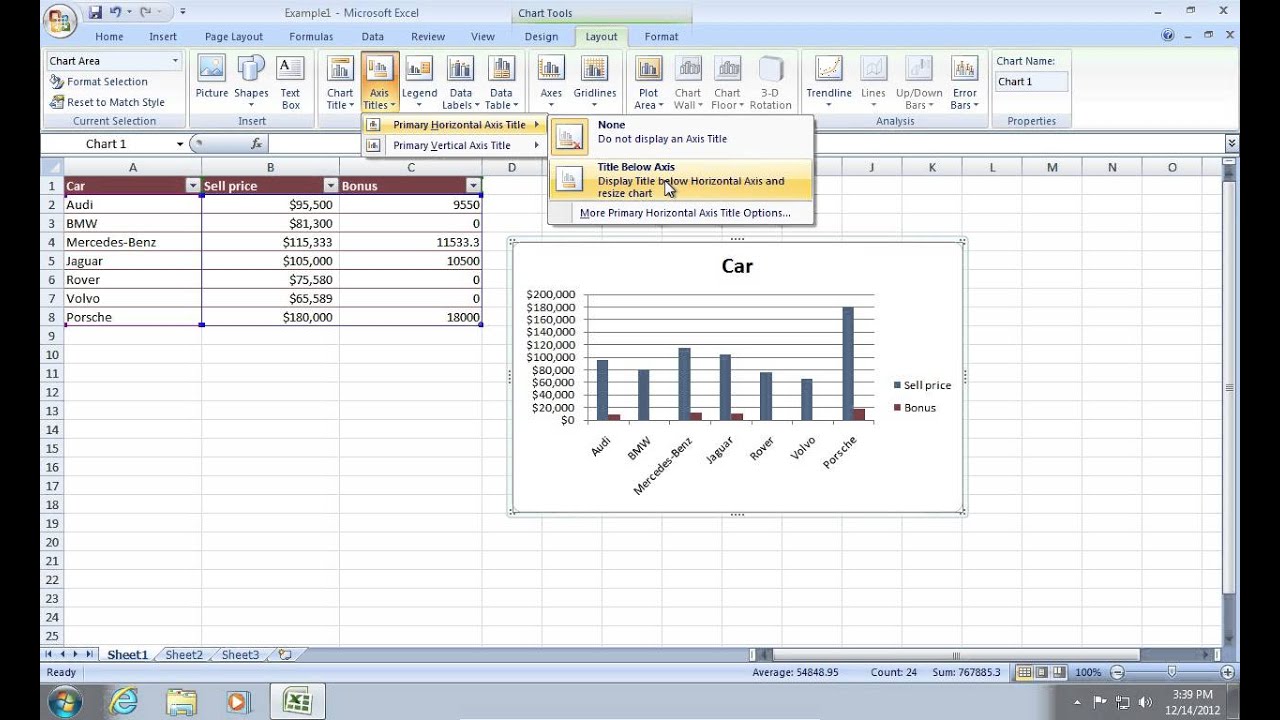How To Create A Bar Chart In Excel 2007