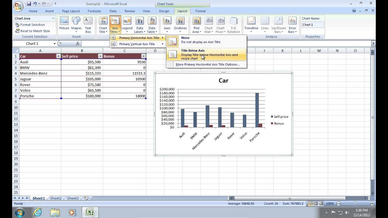 How To Draw A Column Chart In Excel 2007