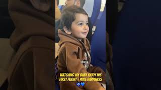 POV: Baby’s first flight and he’s loving it 😍✈️