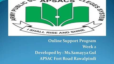 English || Class 10 || Week 2 || OSM by Samayya Gul APSACS FORT ROAD