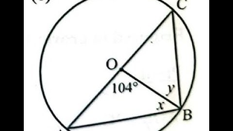 6Calculate x and y using angles opposite equal sides, sum of angles, and angle subtended by diameter