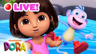 🔴 LIVE: Dora Swims into Summer! 🏊‍♀️ Sunny Scenes for 24/7 | Dora & Friends