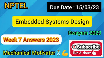 Embedded Systems Design | Week 7 Quiz | Assignment 7 Solution | NPTEL | SWAYAM 2023