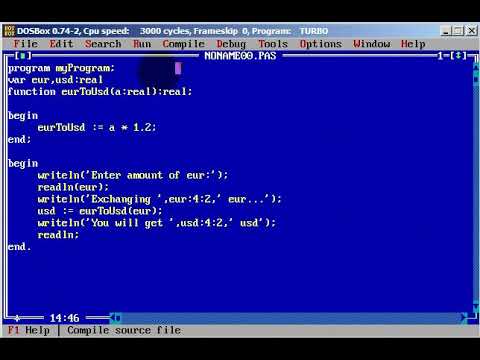 Turbo Pascal Programming #34 Functions Money Exchange App - YouTube