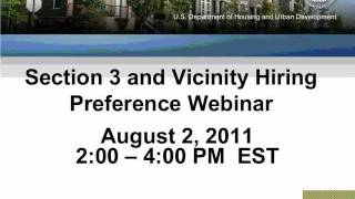 Section 3 Greatest Hits Webinar - 8/2/11