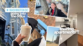 work trip to DC vlog: touring apartments, first time going into the office, getting my laptop etc.