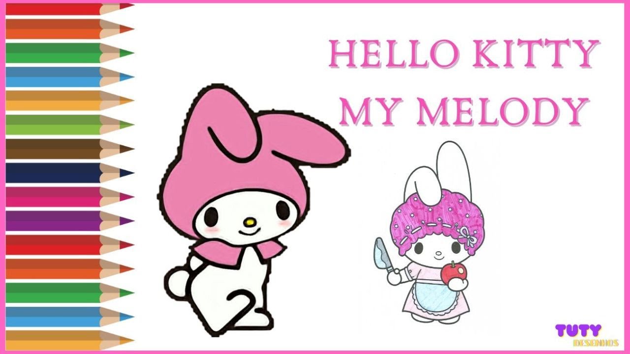 Video de Pintar Colorindo Desenho da Hello Kitty